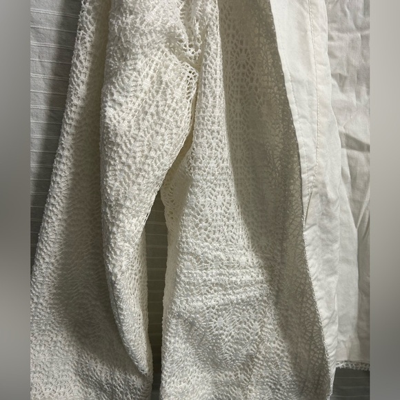 Democracy White Eyelet Embroidered Open Front Blazer Jacket Size XL - Picture 4 of 9